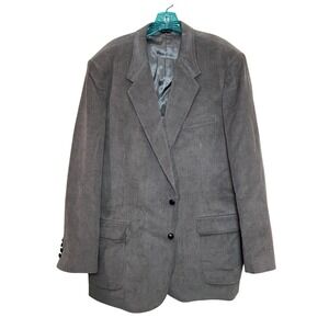 Joe Namath Blazer Mens 50L Grey Corduroy Sport Coat Blazer Academic Classic Chic